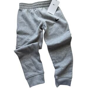 NIKE Boys Little Fleece Jogger Pants Grey Black 86F088-042 Size 6 M (5-6)